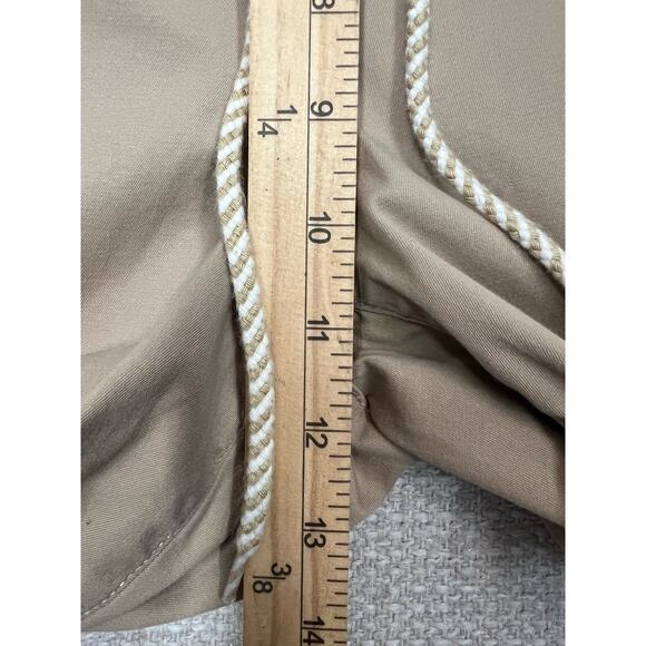 Talbots Pants Khaki Wide Leg Crop 10 Summer Beach Vibes, Drawstring Waistband - Picture 7 of 14